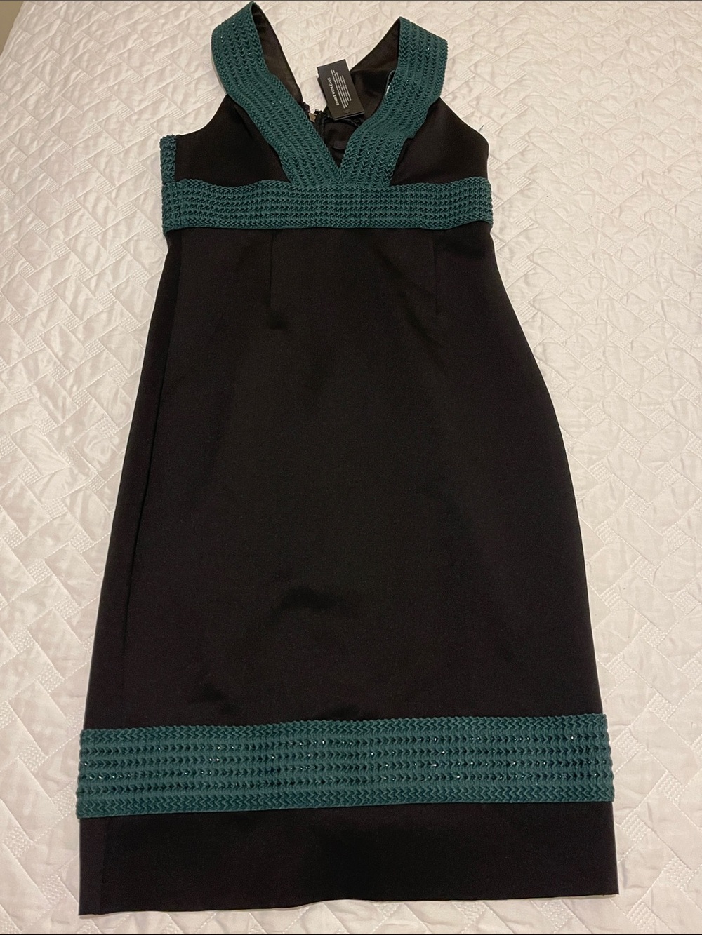 Guess delmara Emerald and Black Dress banded midi dress size medium